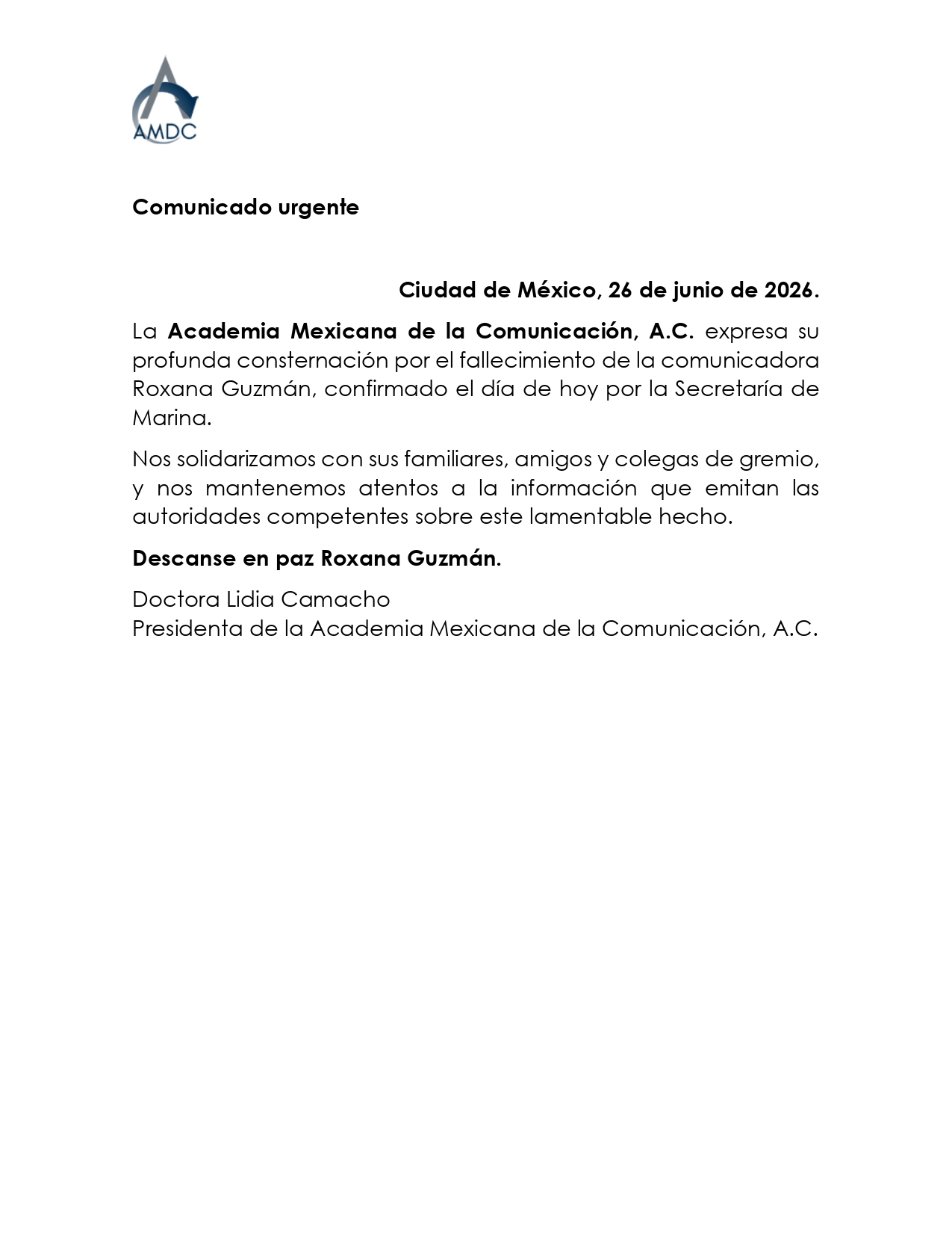 Comunicado Urgente